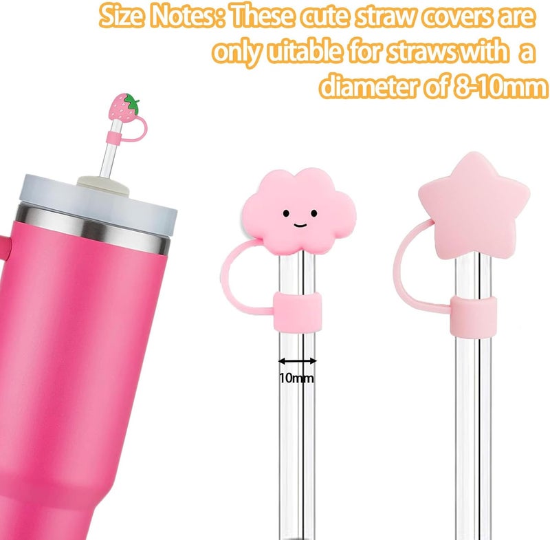LDKEKDF 7Pc Straw Cover for Stanley Cup, Silicone Straw Topper for Stanley Cup 30&40oz with Tumblers, 10mm 0.4in Lid Accessories (Reusable) - Image 2